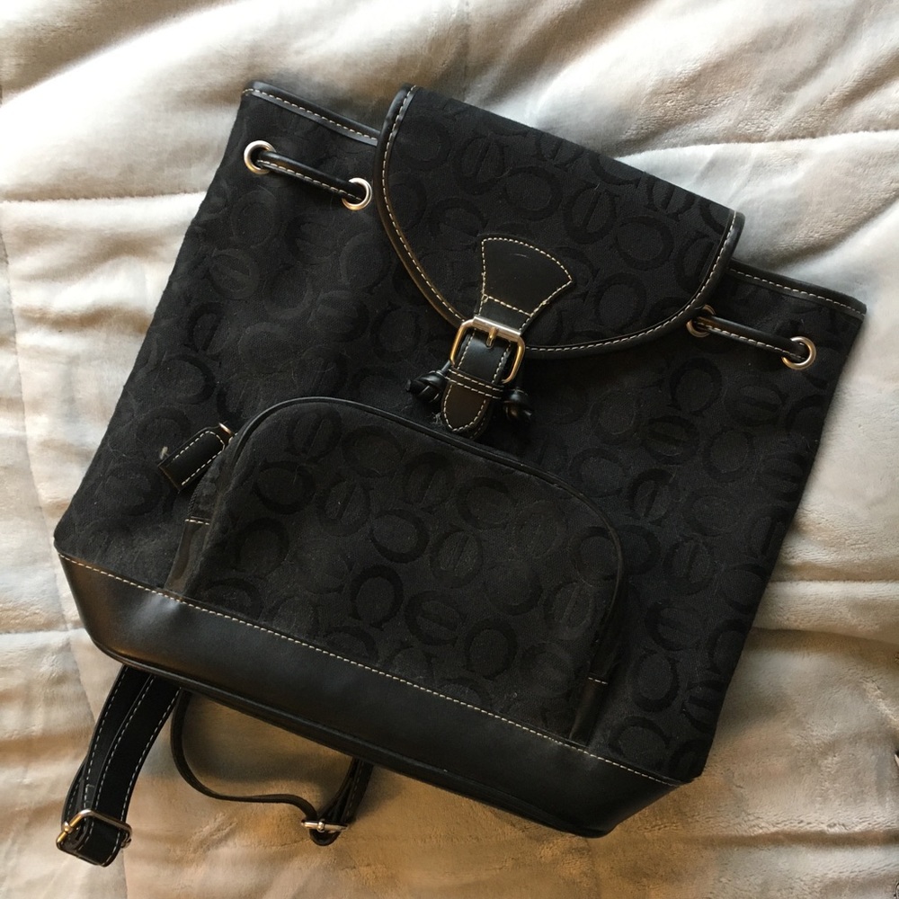 Black Patterned Backpack